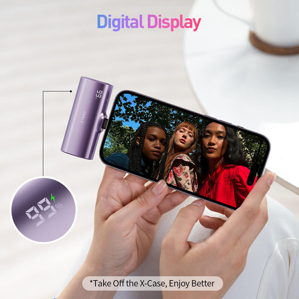 แบตเตอรี่สำรอง IWALK LINKPODX 5000 MAH สี PURPLE เปลี่ยนหัวชาร์จได้ทั้ง LIGHTNING และ TYPEC_6